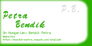 petra bendik business card